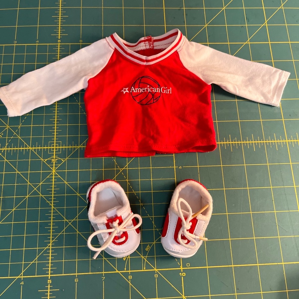 American Girl Doll Volleyball Uniform Outfit from 2012, Red,White,Black Partial